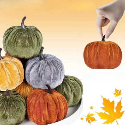 Velvet Harvest Pumpkins — Set of 12 Random Mix