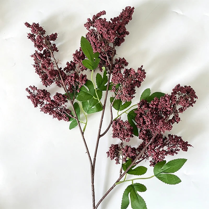Burgundy Berry Branches — Set of 6