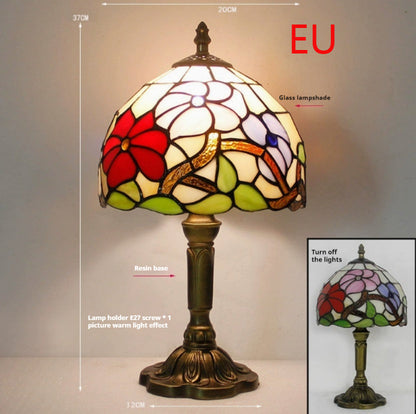 Tiffany-style stained glass table lamp with mosaic shade – STUDIO GONKA