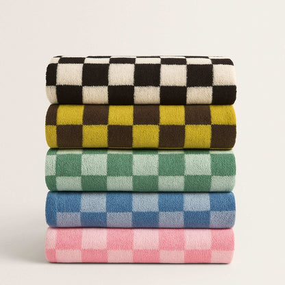Black Checkerboard Towel Duo