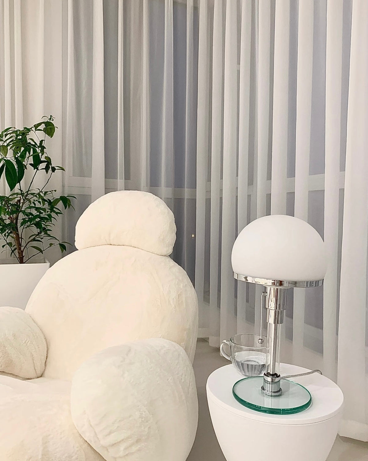 Chrome Mushroom Table Lamp
