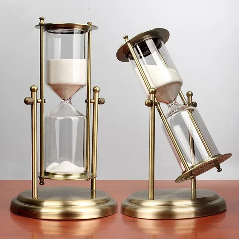 Tempo Hourglass – rotating brass and glass sand timer – STUDIO GONKA