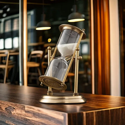 Tempo Hourglass – rotating brass and glass sand timer – STUDIO GONKA