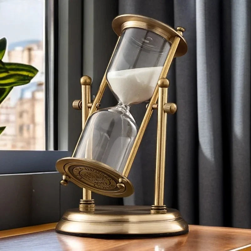 Tempo Hourglass – rotating brass and glass sand timer – STUDIO GONKA