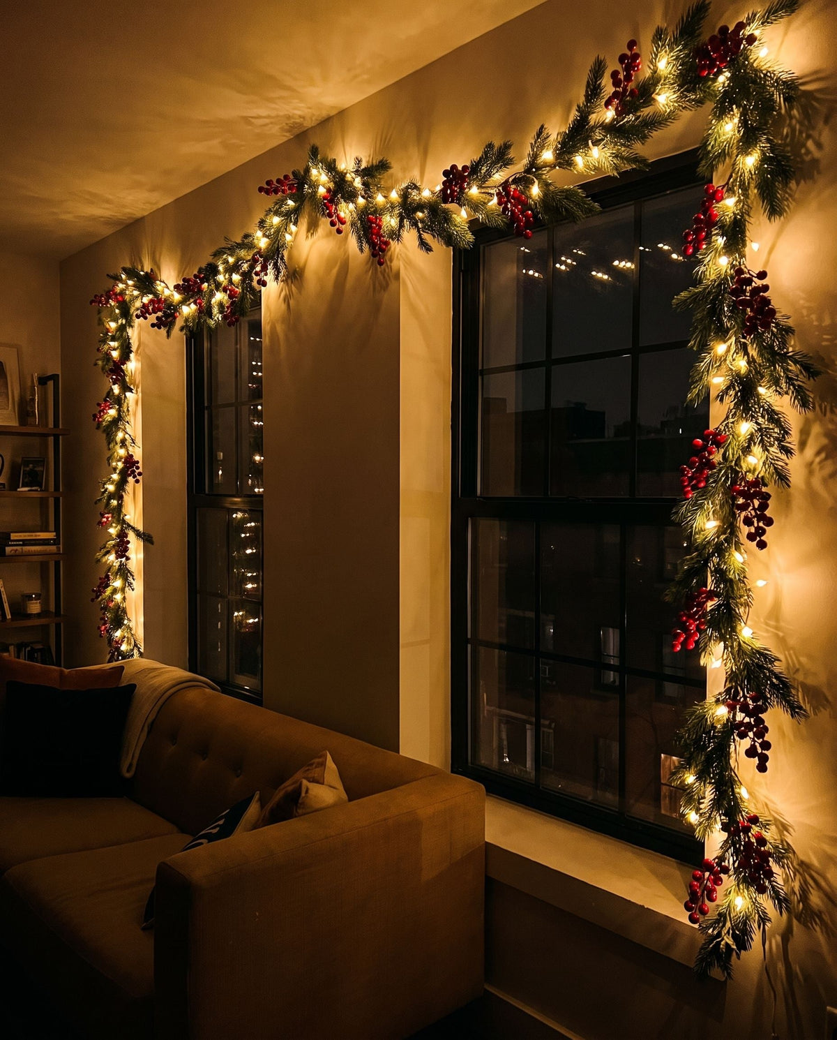 Lighted Maple Leaf Fall Garland