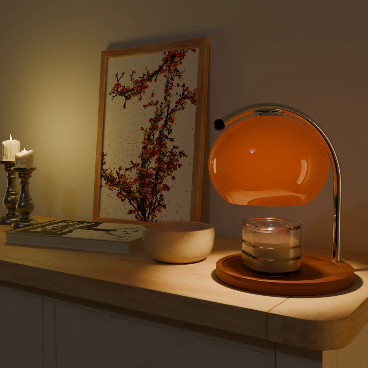 Tangerine Retro Candle Warmer Lamp