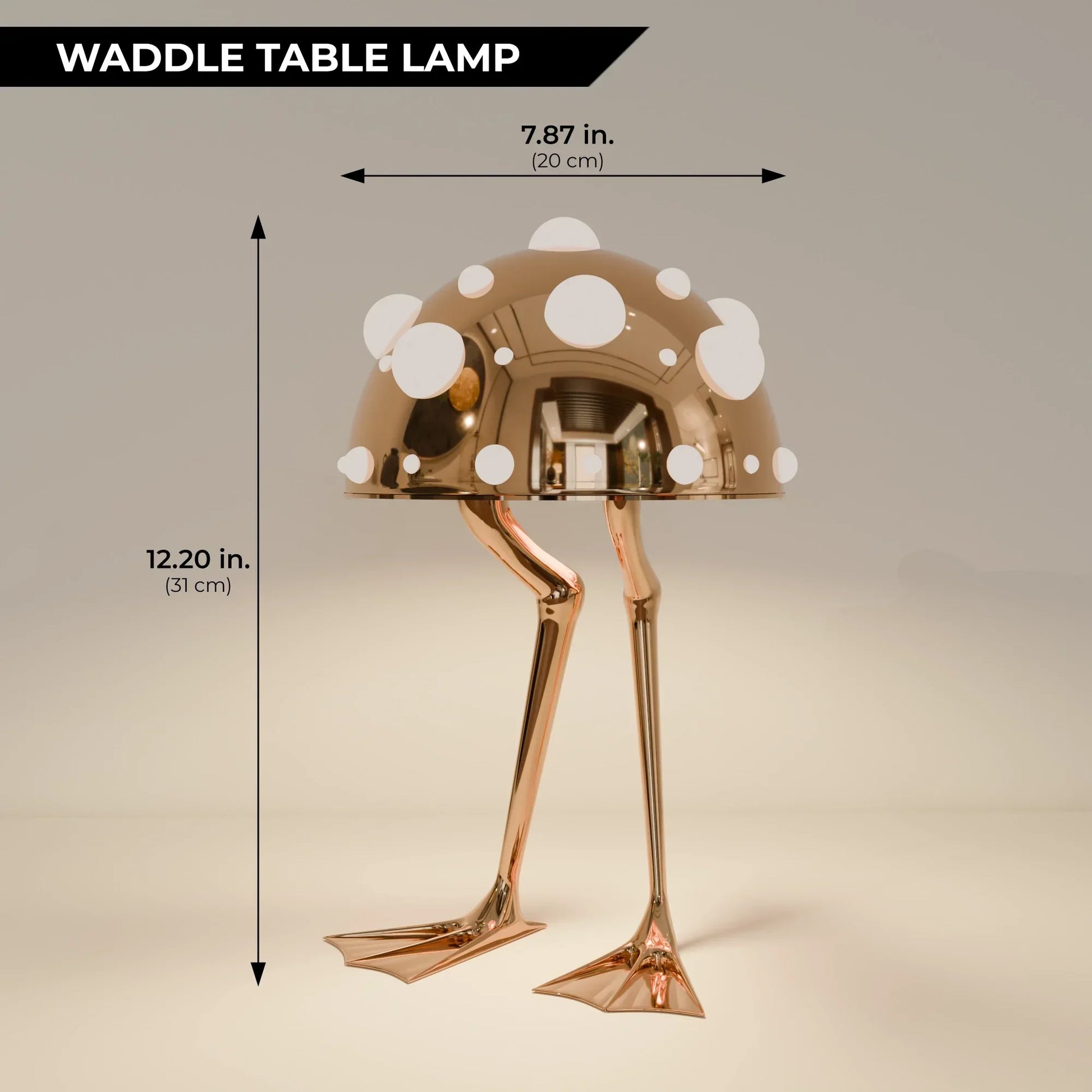 The Waddle Lamp – sculptural polished metal table lamp – STUDIO GONKA