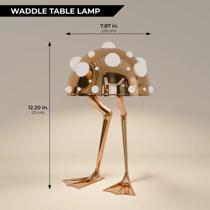 The Waddle Lamp – sculptural polished metal table lamp – STUDIO GONKA