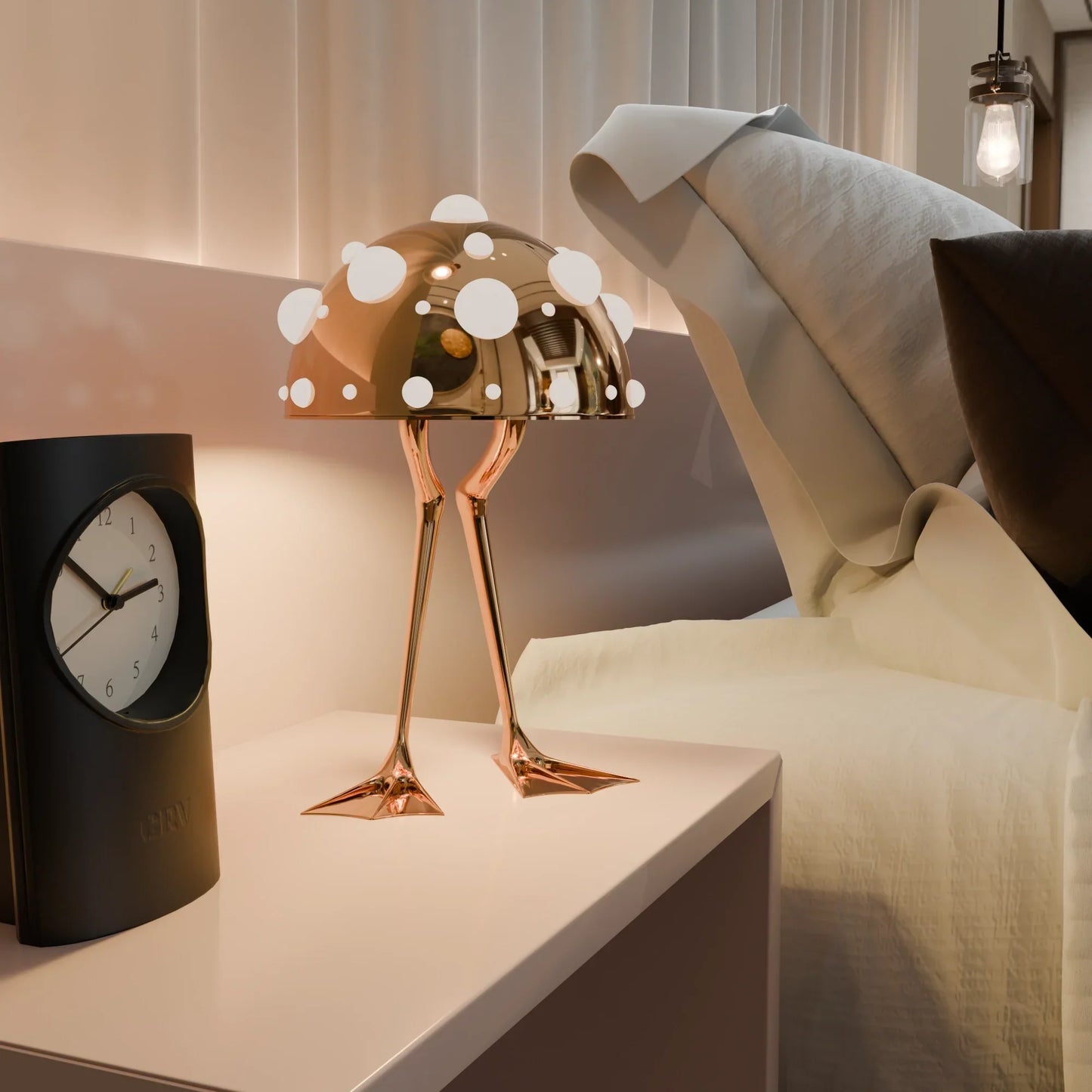 The Waddle Lamp – sculptural polished metal table lamp – STUDIO GONKA