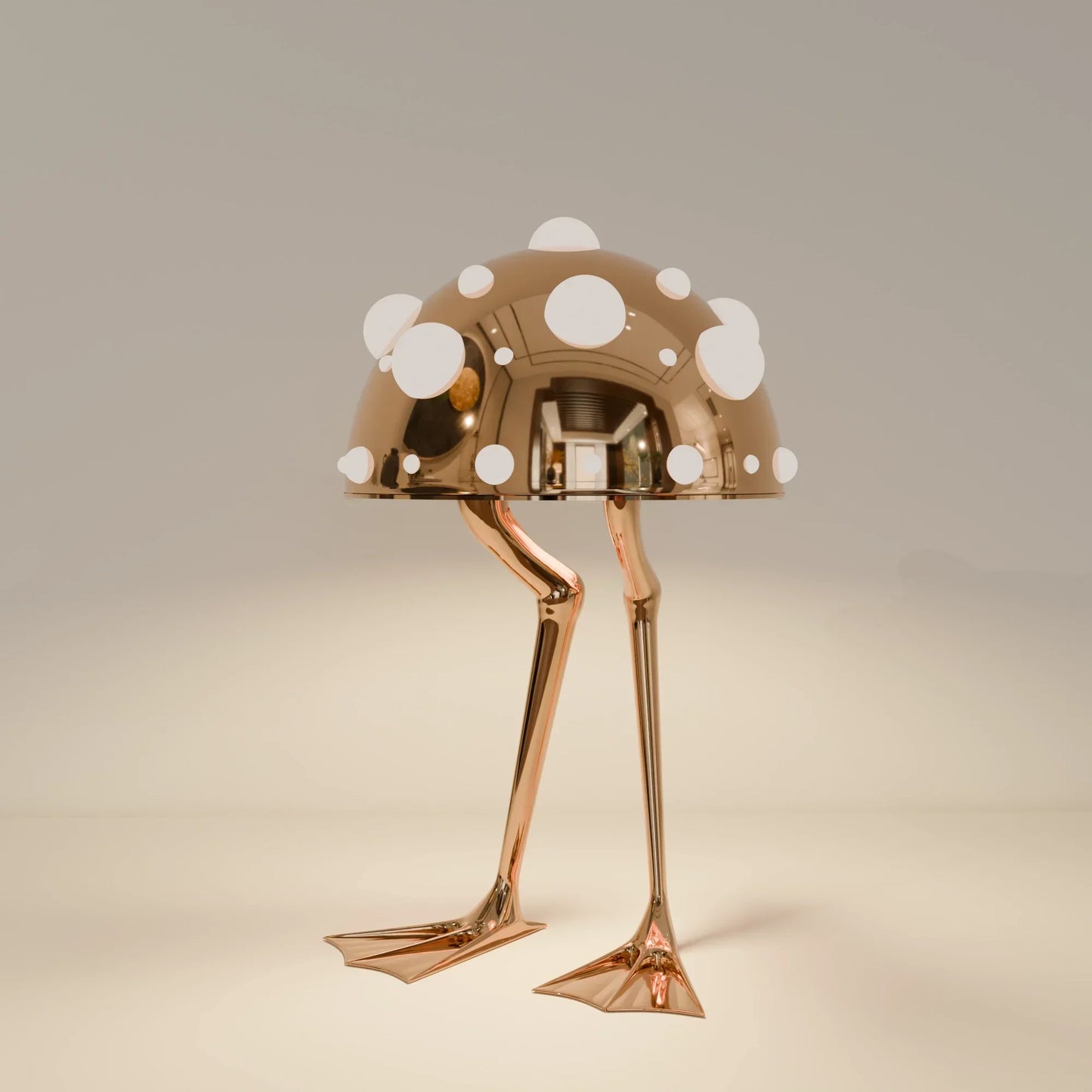 The Waddle Lamp – sculptural polished metal table lamp – STUDIO GONKA