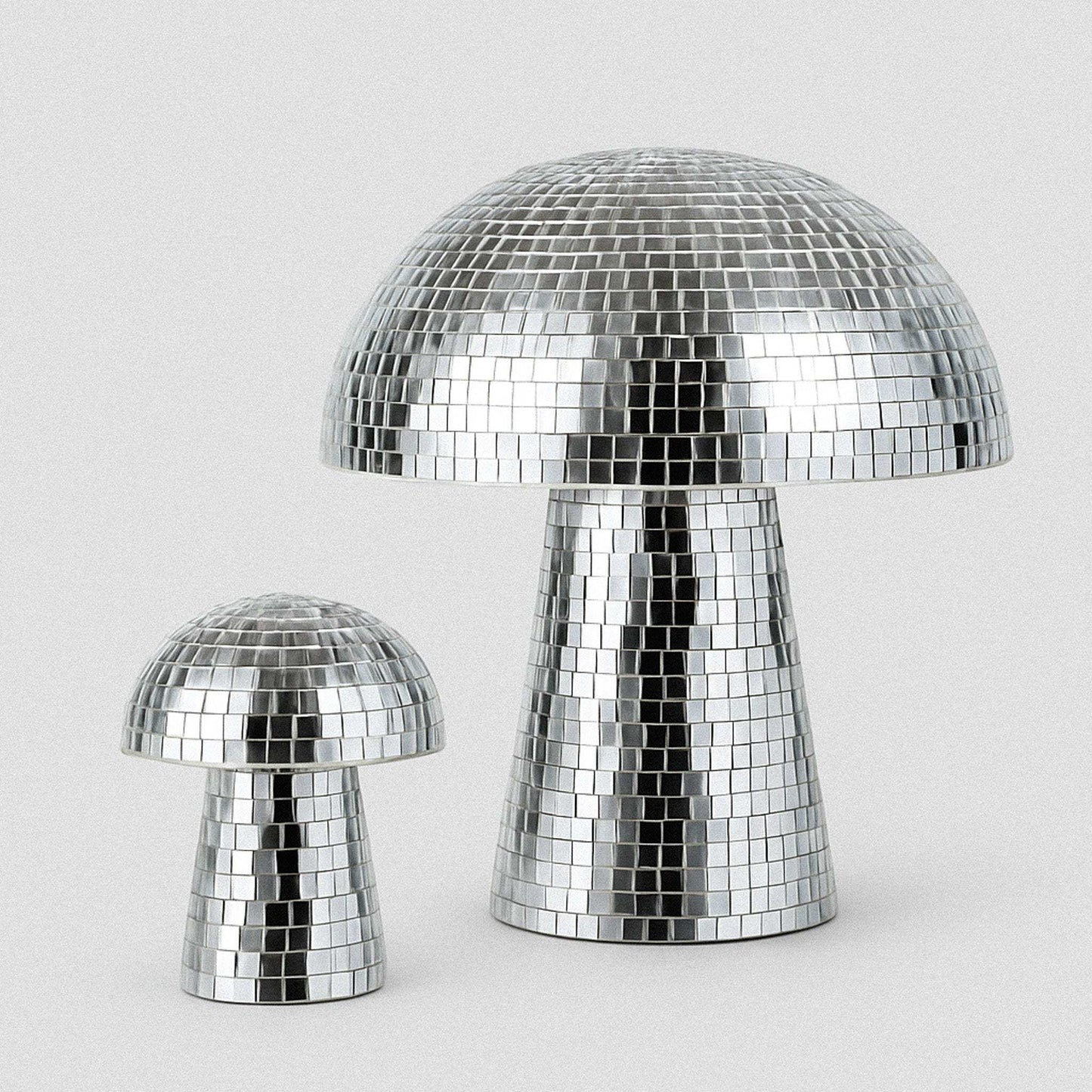 Disco Mushroom sculpture with mirrored mosaic surface – STUDIO GONKA
