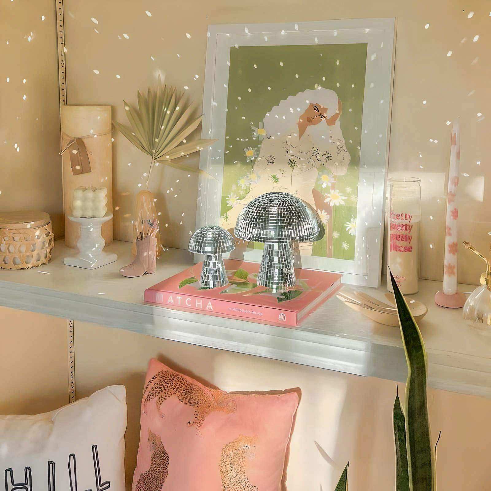 Disco Mushroom sculpture with mirrored mosaic surface – STUDIO GONKA