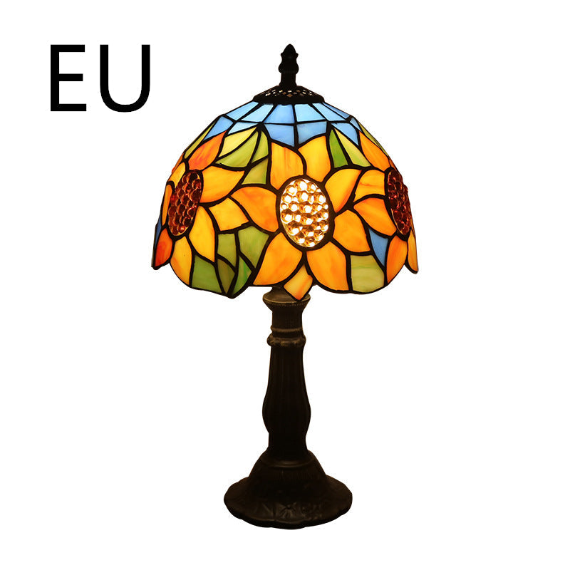 Tiffany-style stained glass table lamp with mosaic shade – STUDIO GONKA