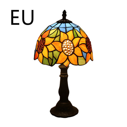 Tiffany-style stained glass table lamp with mosaic shade – STUDIO GONKA