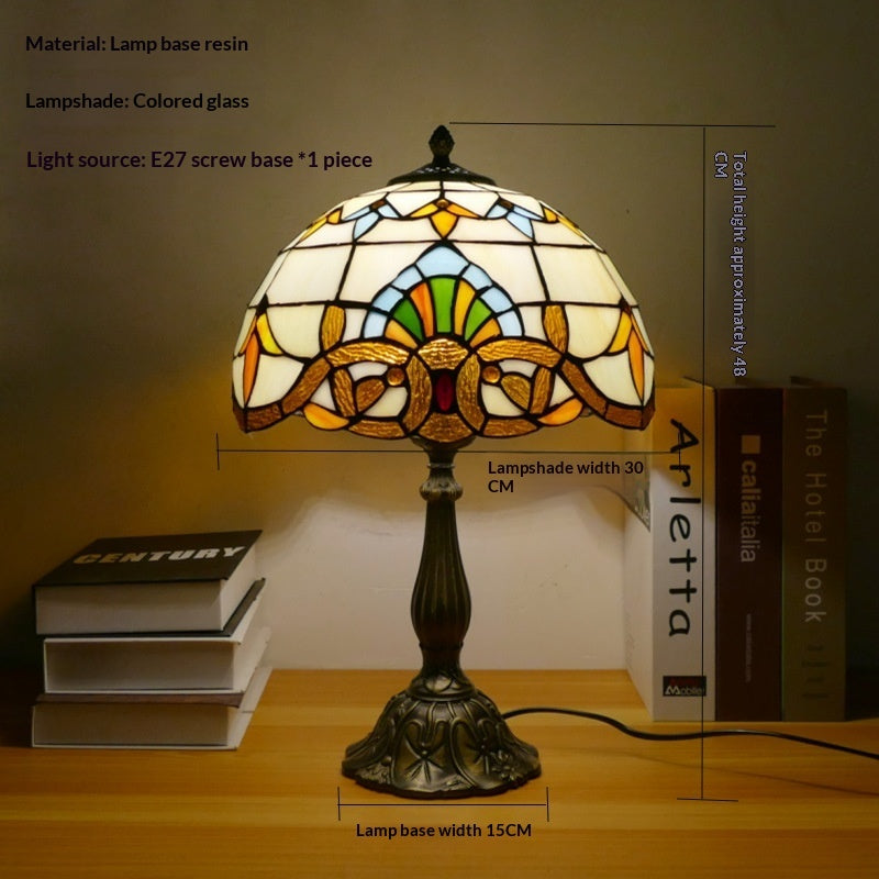 Tiffany-style stained glass table lamp with mosaic shade – STUDIO GONKA