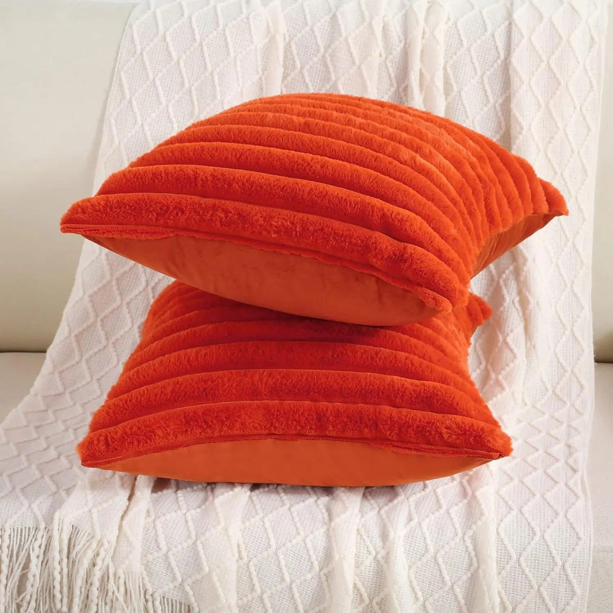 Soft Rib Plush Pillow Cover