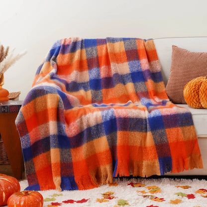 Faux Mohair Plaid Throw