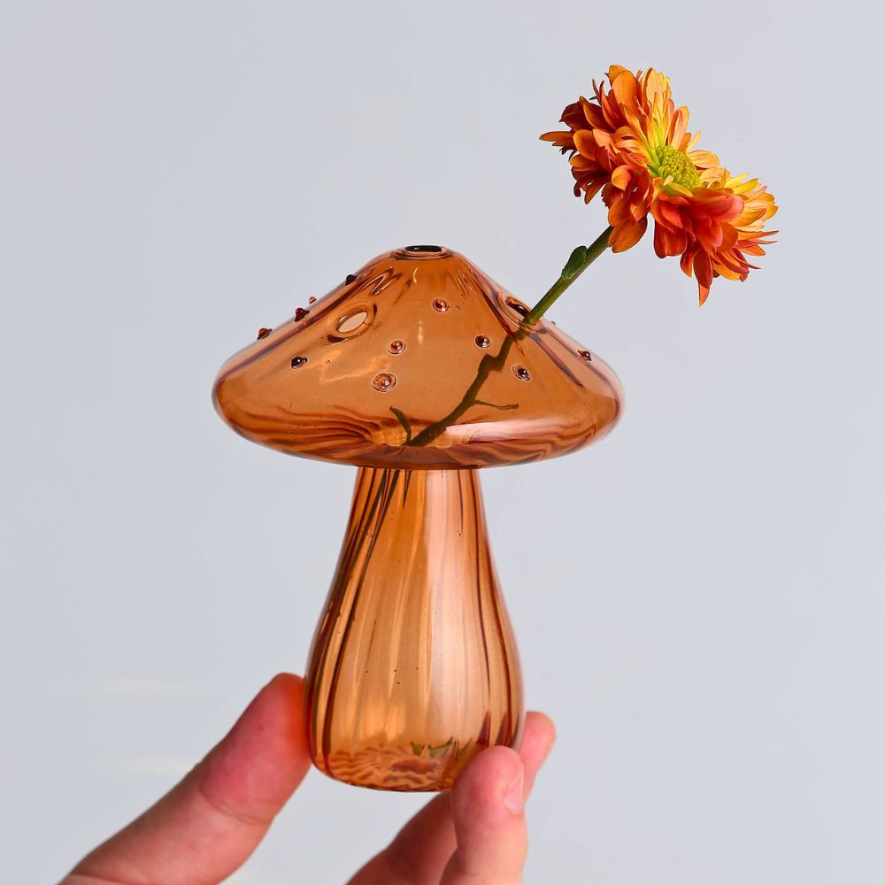 Lucid Mushroom glass sculpture in colored crystal glass – STUDIO GONKA