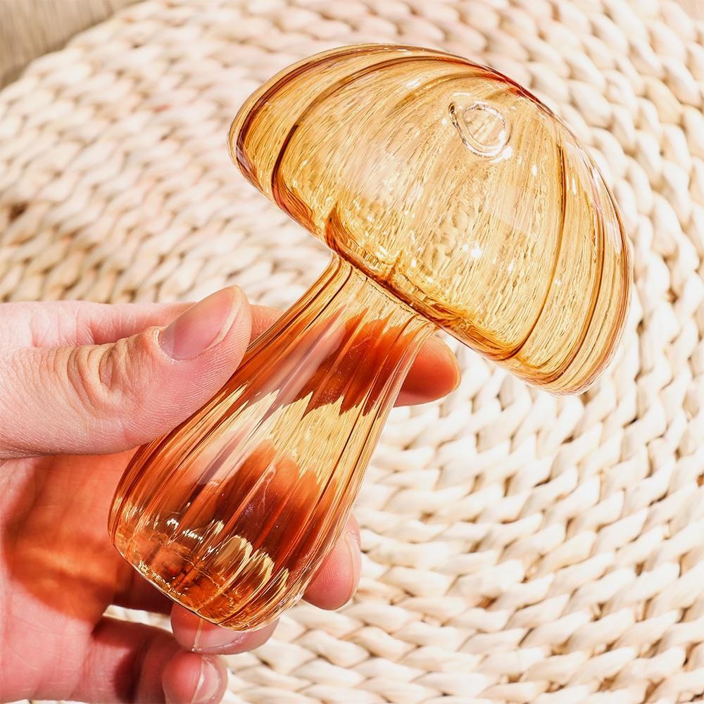 Lucid Mushroom glass sculpture in colored crystal glass – STUDIO GONKA