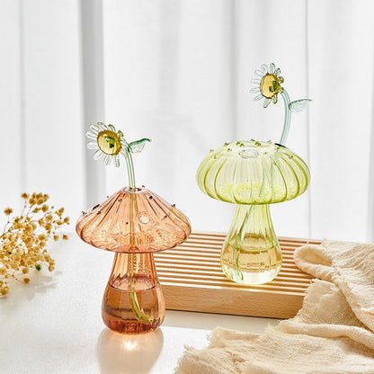 Lucid Mushroom glass sculpture in colored crystal glass – STUDIO GONKA