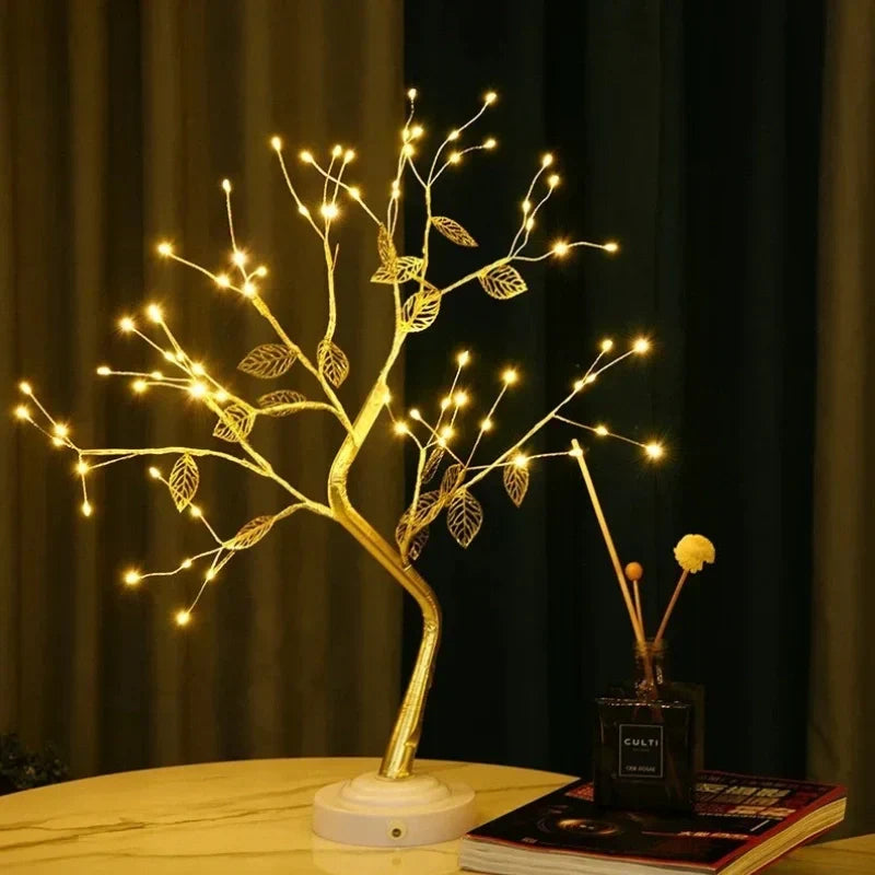 Golden Leaf LED Tree