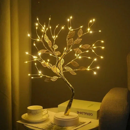Golden Leaf LED Tree