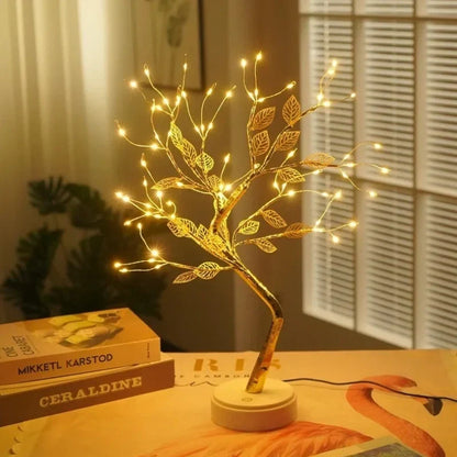 Golden Leaf LED Tree