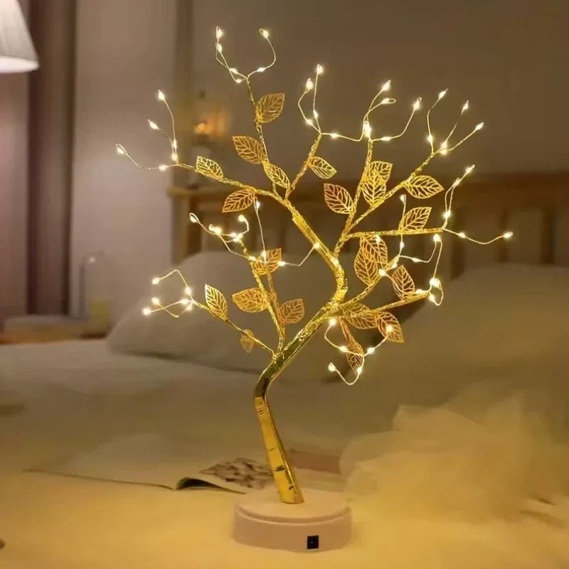 Golden Leaf LED Tree