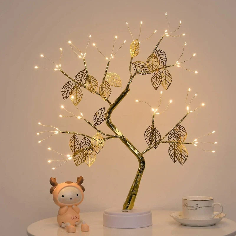 Golden Leaf LED Tree