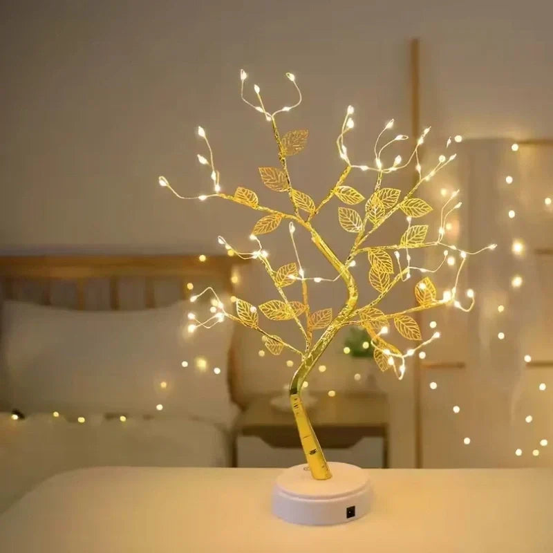 Golden Leaf LED Tree