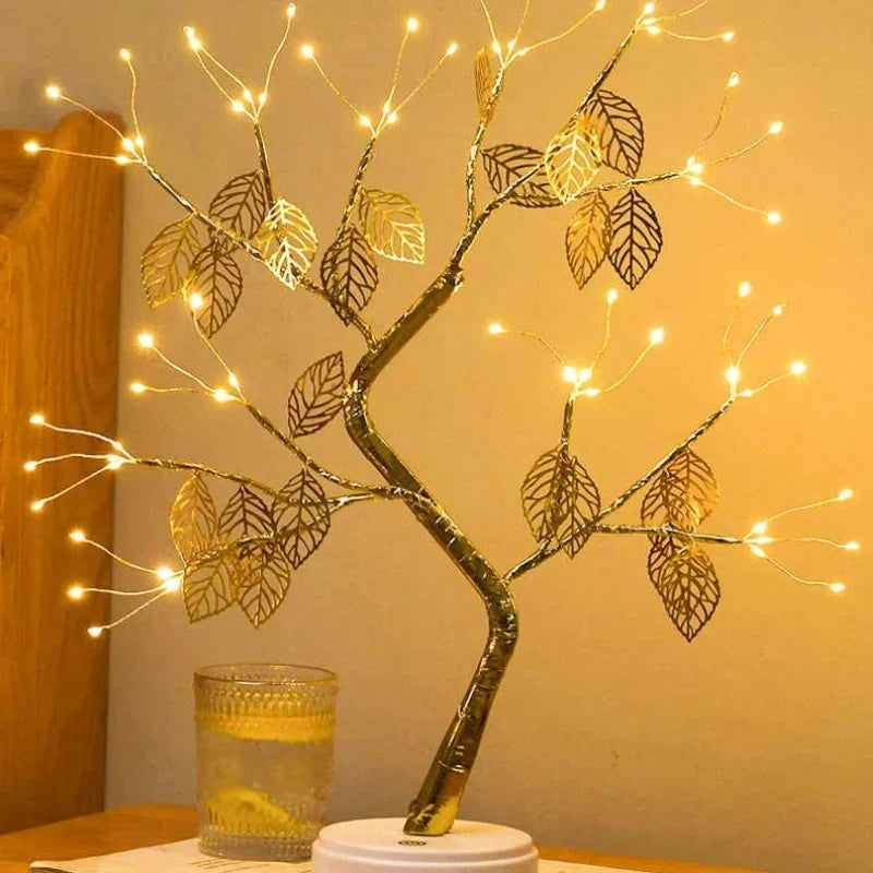 Golden Leaf LED Tree