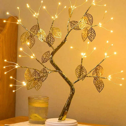 Golden Leaf LED Tree
