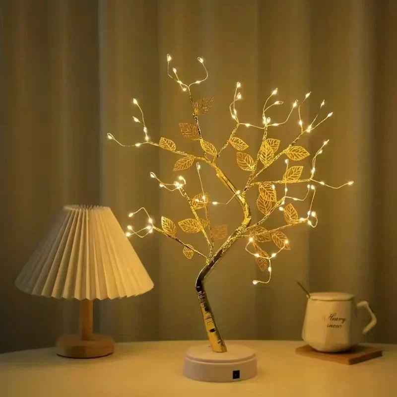 Golden Leaf LED Tree