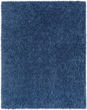Faina Solid Dark Blue Shag Washable Area Rug - Clearance