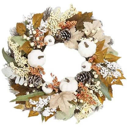 Ivory Harvest Pumpkin Wreath
