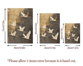 Vintage Style Flying Cranes Art Print