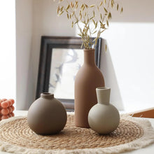 Rustic Ceramic Vase Trio