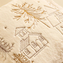 Plush Embroidered Pillow