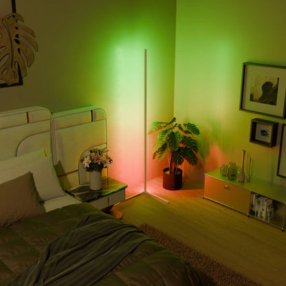 Ambient RGB corner floor lamp with minimalist aluminum profile – STUDIO GONKA