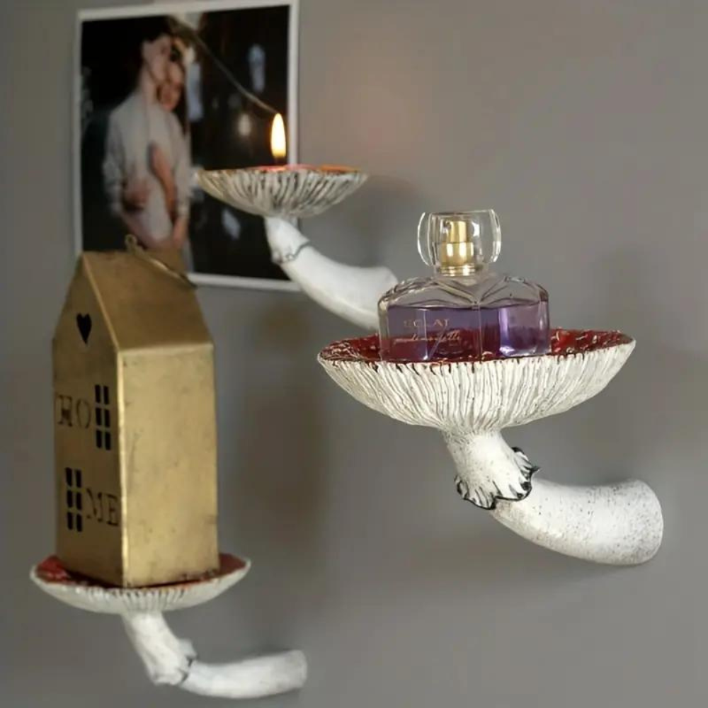 Mycelium Wall Shelf – floating mushroom shelves in resin – STUDIO GONKA