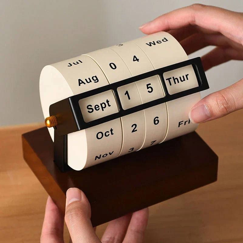Perpetual Desk Calendar – rotating wooden perpetual calendar – STUDIO GONKA