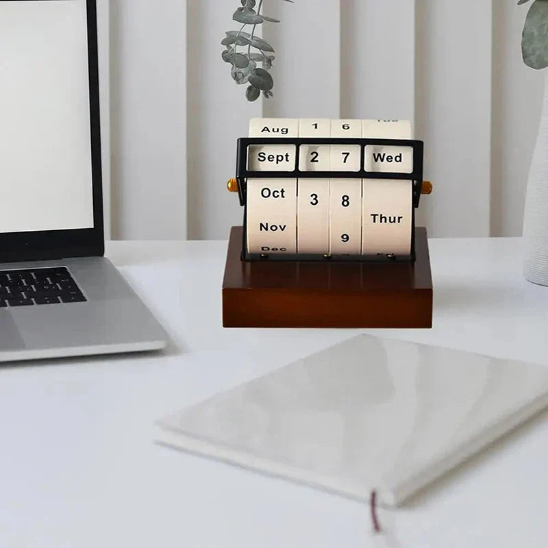Perpetual Desk Calendar – rotating wooden perpetual calendar – STUDIO GONKA