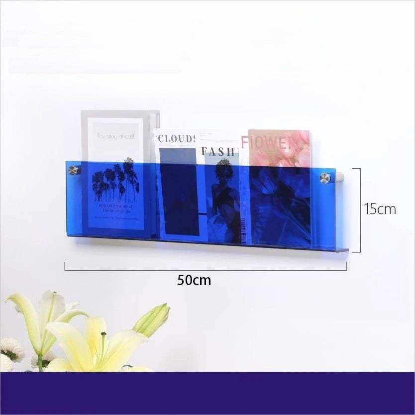 Floating acrylic magazine holder wall rack in bold colors – STUDIO GONKA
