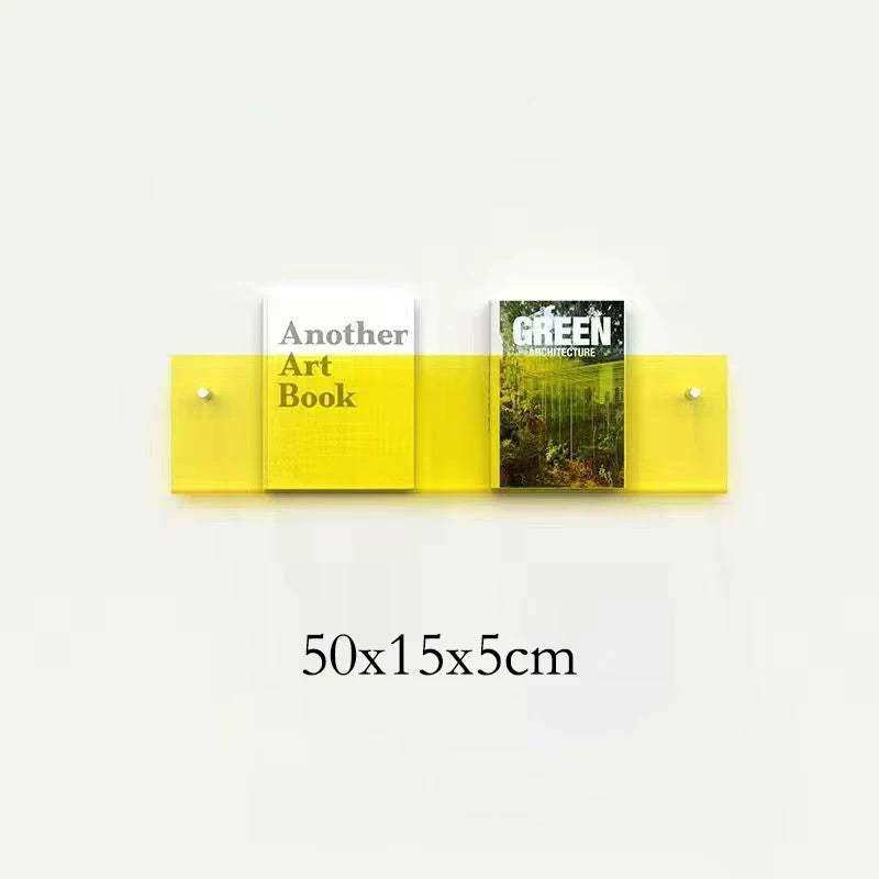 Floating acrylic magazine holder wall rack in bold colors – STUDIO GONKA