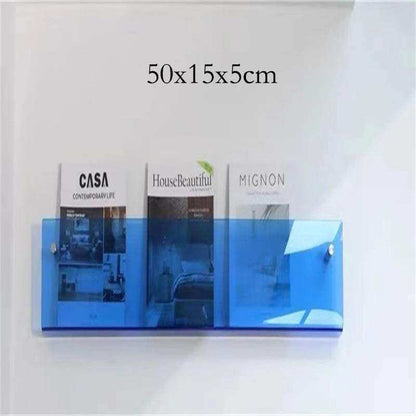 Floating acrylic magazine holder wall rack in bold colors – STUDIO GONKA