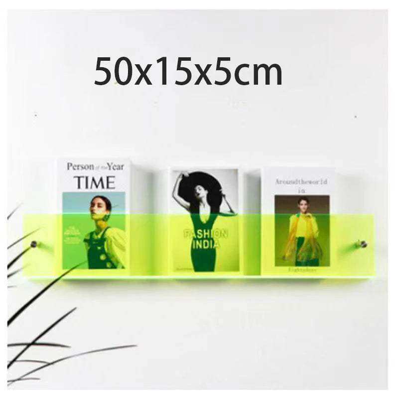 Floating acrylic magazine holder wall rack in bold colors – STUDIO GONKA