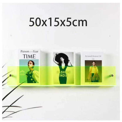 Floating acrylic magazine holder wall rack in bold colors – STUDIO GONKA