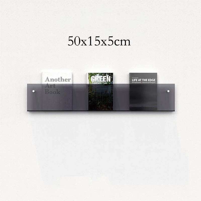 Floating acrylic magazine holder wall rack in bold colors – STUDIO GONKA