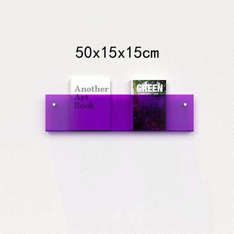 Floating acrylic magazine holder wall rack in bold colors – STUDIO GONKA
