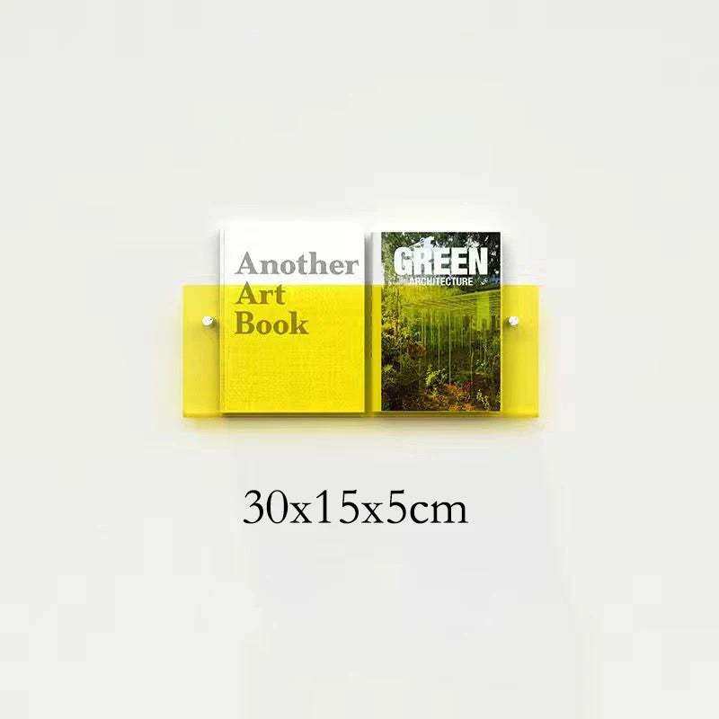 Floating acrylic magazine holder wall rack in bold colors – STUDIO GONKA